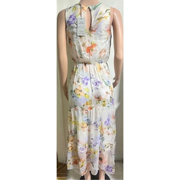 NWT LARA GUIDOTTI Silk Blend Maxi Floral Dress Made in Italy - Picture 4 of 13